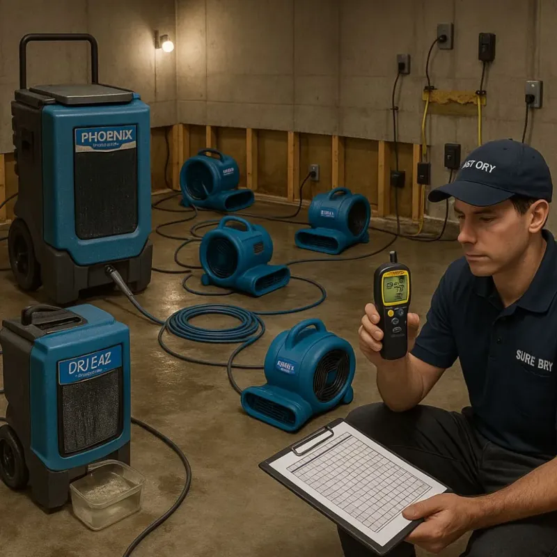 Structural Drying and Dehumidification process in Pine Ridge at Crestwood, NJ
